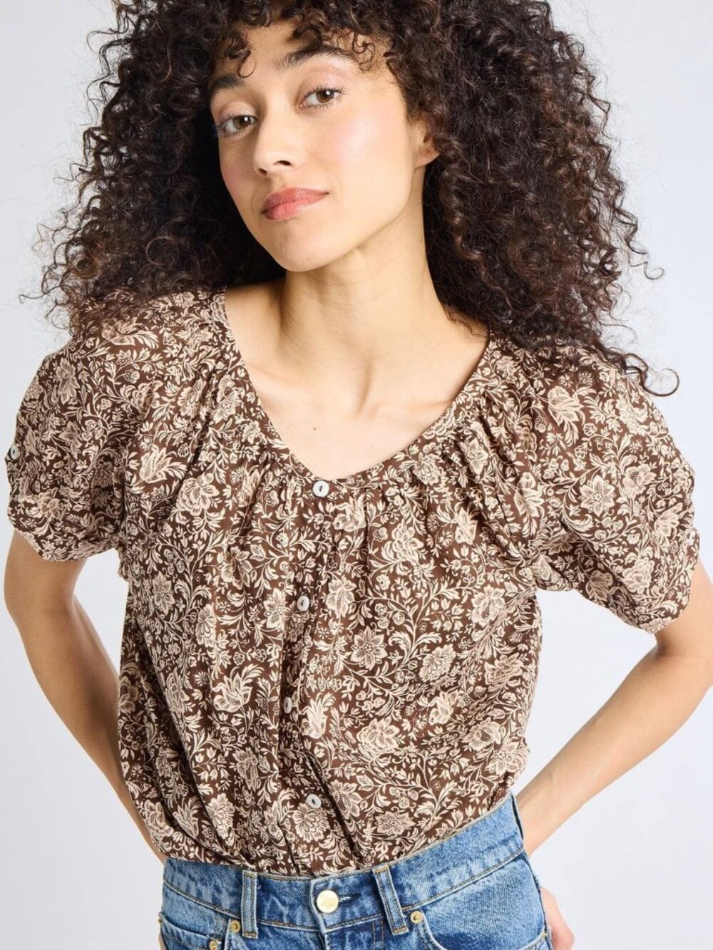 Mille Naomi Top in Brown Size Large